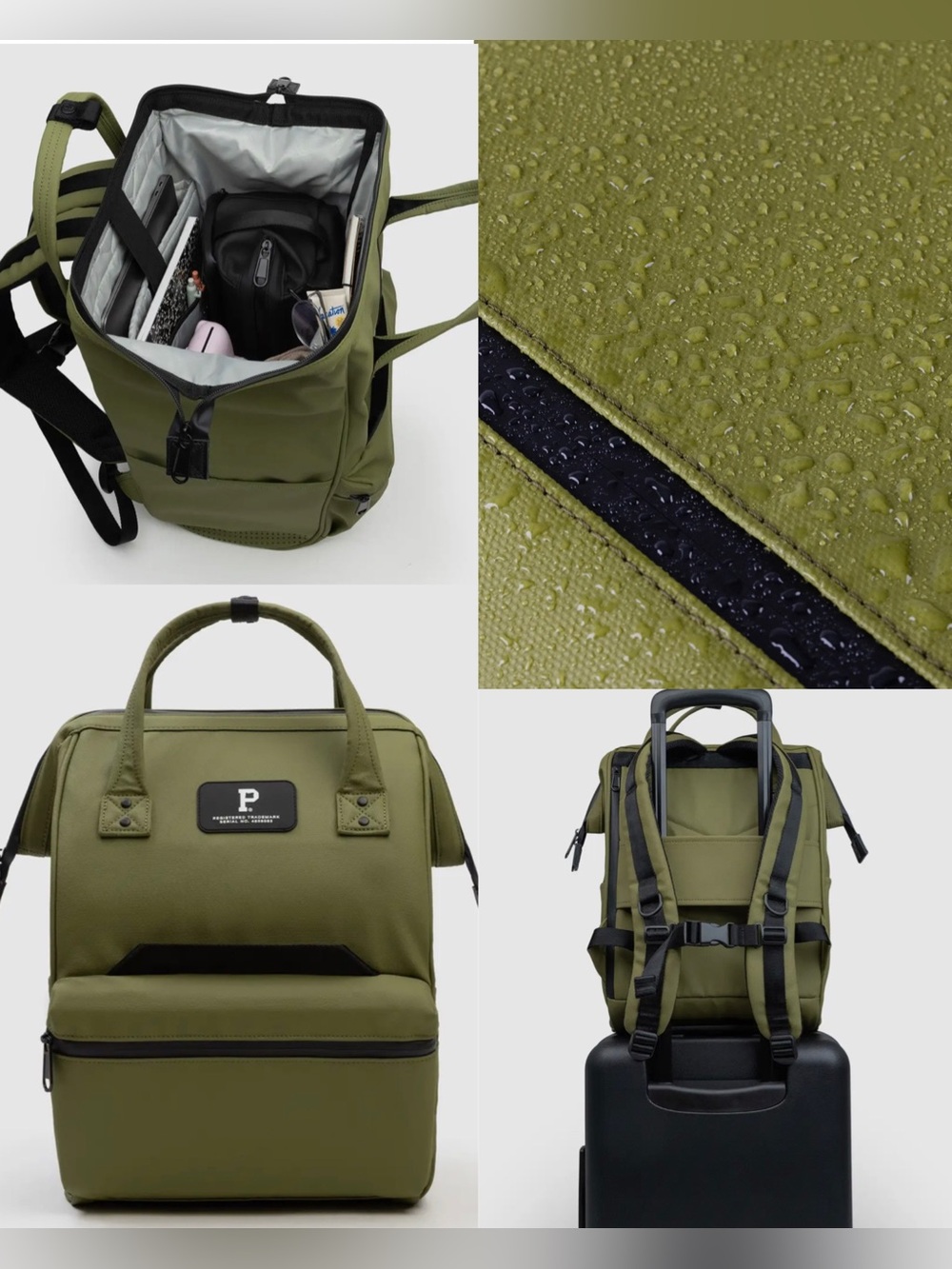 NWT Portland Gear Cascade Backpack Olive Green Standard Size Travel Wide Mouth